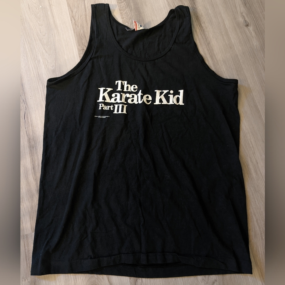 1989 Vintage The Karate Kid part lll‎ 3 Movie promo muscle shirt sz L